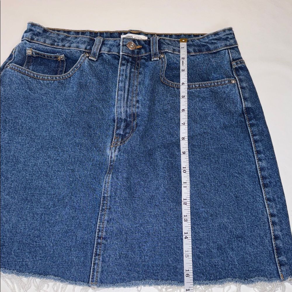 Zara Authentic Denim by TRF Raw Hem Skirt, Size Large - Picture 3 of 6